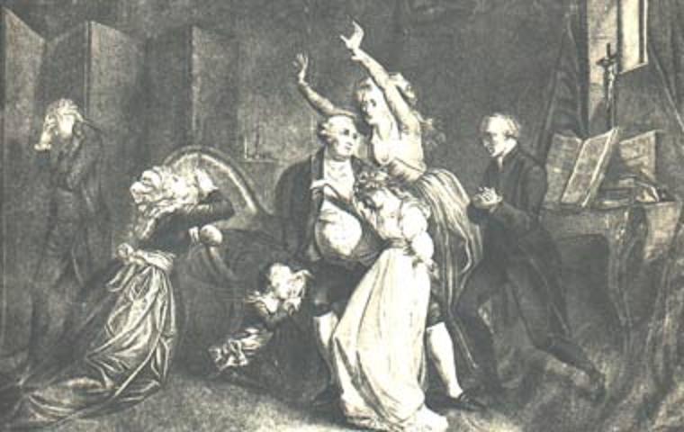 Louis XVI Les adieux de Louis XVI à sa famille - gravure du temps.JPG